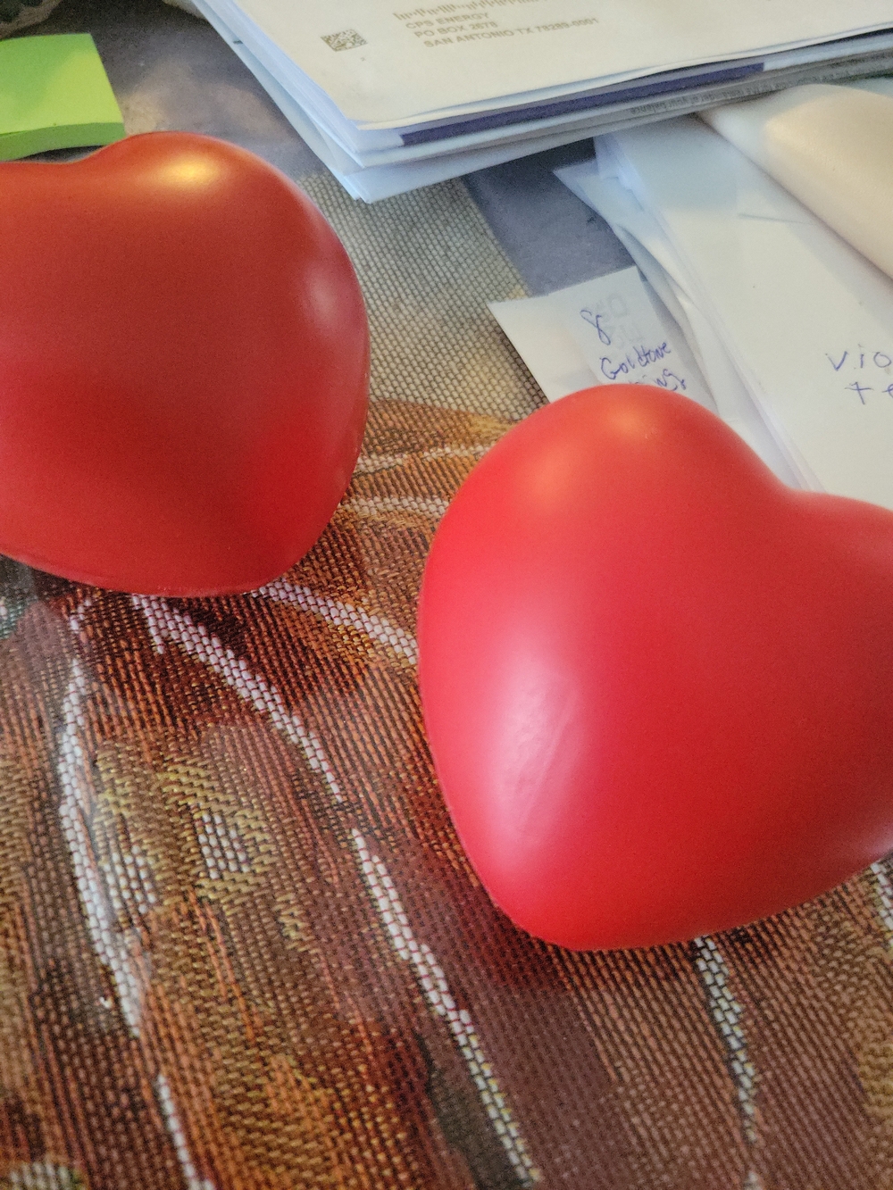 Pair of Red Heart Stress Balls - Soft Squeeze Duo